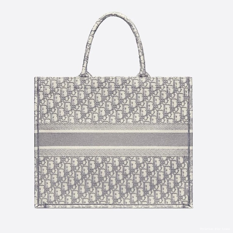 Cheap Dior Grey Oblique Canvas Motif Tote Book 0723 Luxury